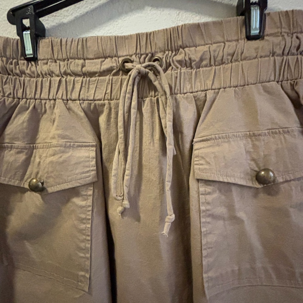 Beige tie string mini skirt - Picture 3 of 4